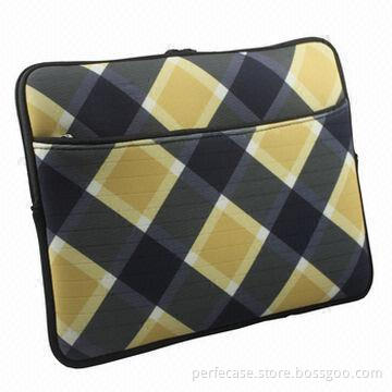 Netbook bag, made of neoprene with new fabric, extra pockets for netbook accessory
